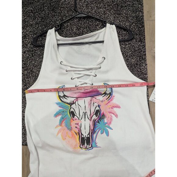 Sz 2 Torrid Lace Up Bull Skull Tank NWT - Picture 7 of 9